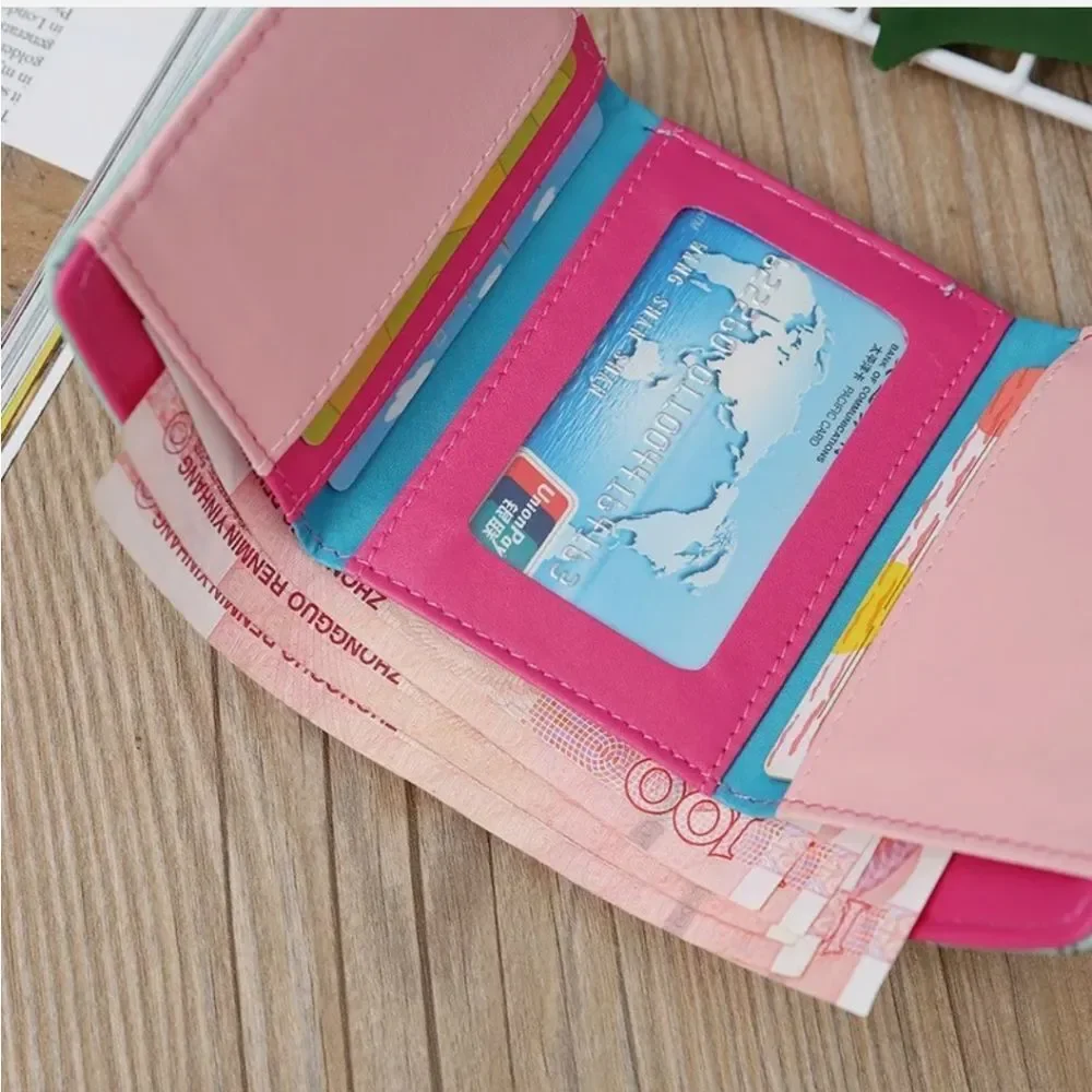 Small Wallets for Women Bifold PU Leather Wallet Card Case Holder Mini Purse